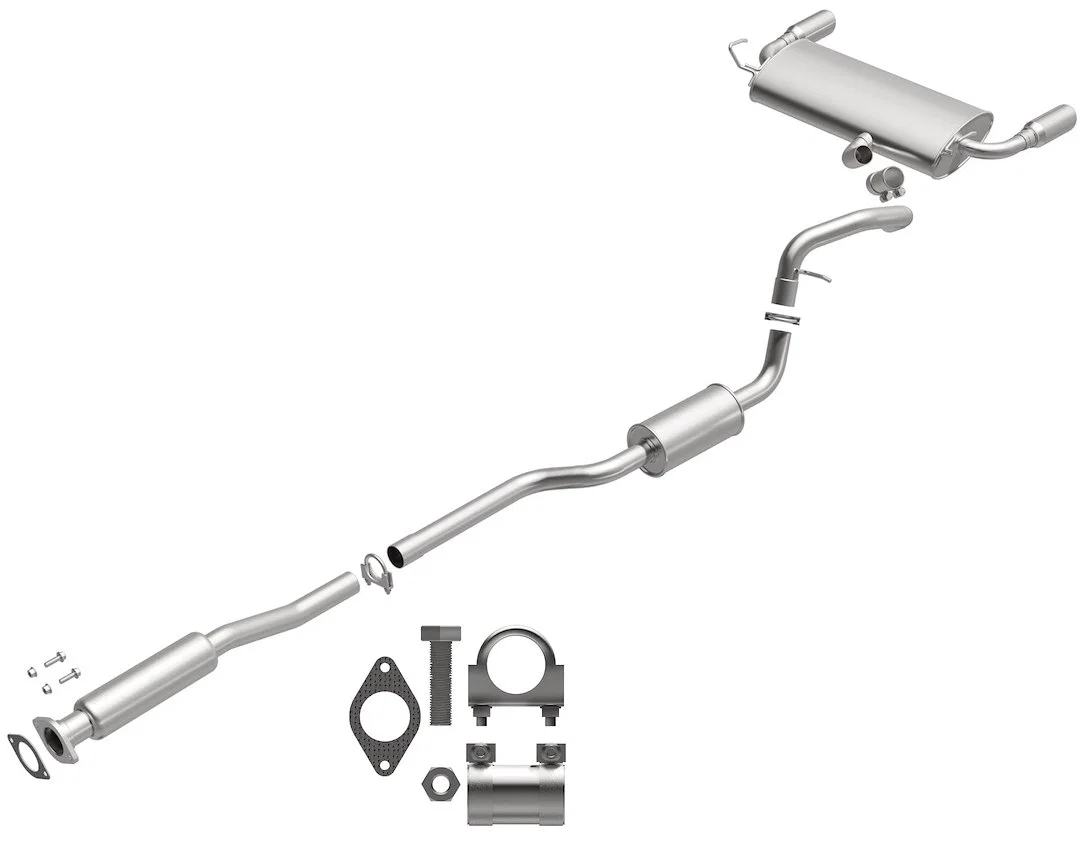 106-0504 – BRE EXHAUST Exhaust System Kit, Aluminized Steel With Muffler 2-1/4 Inch Pipe Diameter Single Exhaust With...
